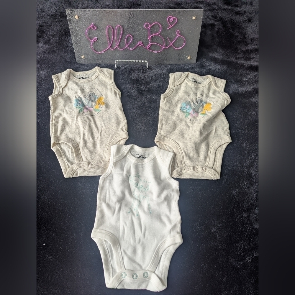 "3 Pack Disney Onesies NB